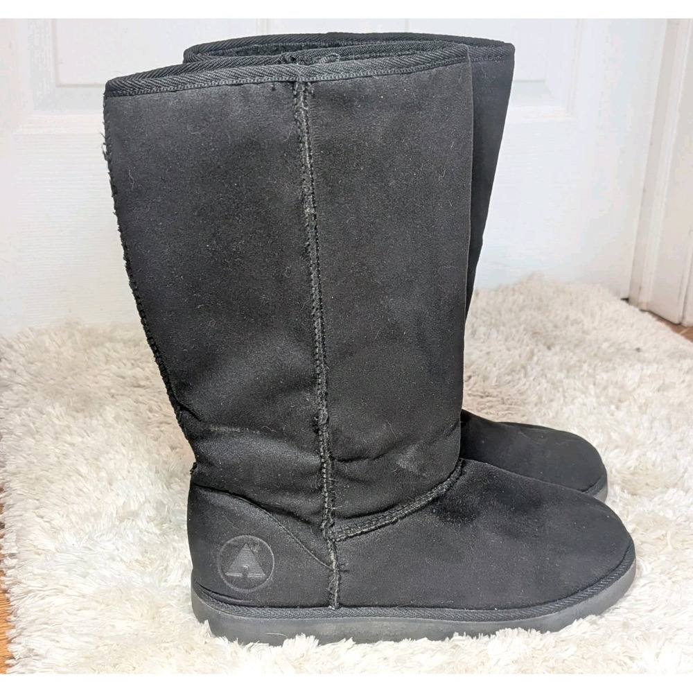 Y2K Grunge Tall Black Boots Airwalk Faux Suede Winter Skate Womens 11 Whimsigoth